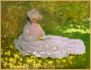 Claude Monet famille dans le jardin la liseuse