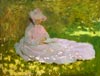 Monet famille dans le jardin la liseuse