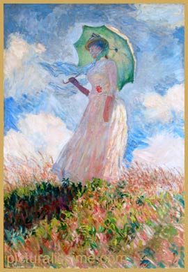 Monet femme à l'ombrelle tournée vers la gauche