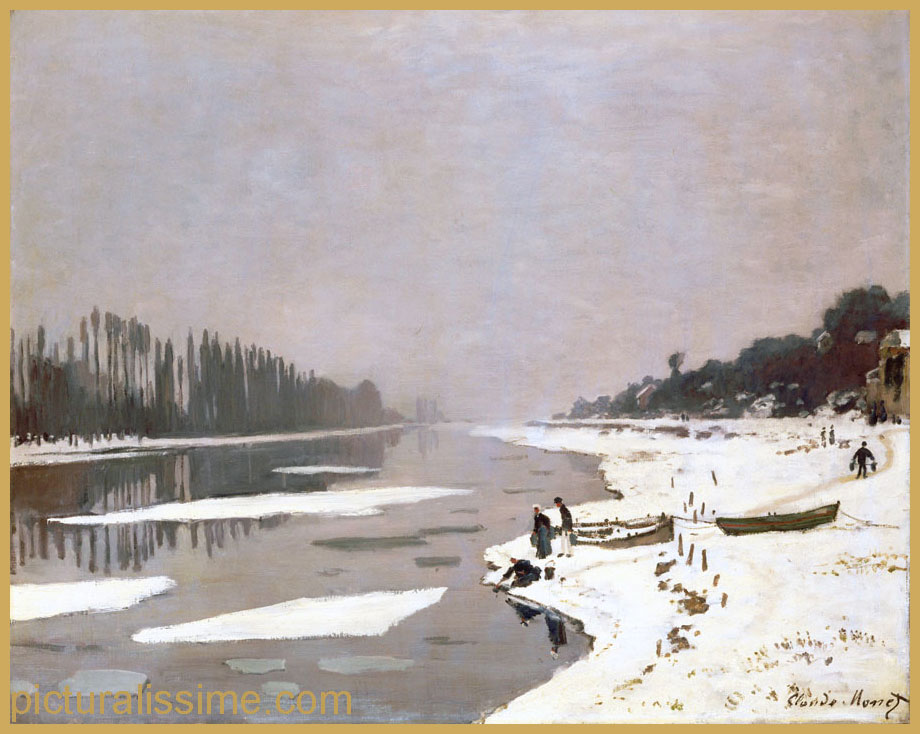 copie reproduction Monet Glaons sur la Seine à Bougival