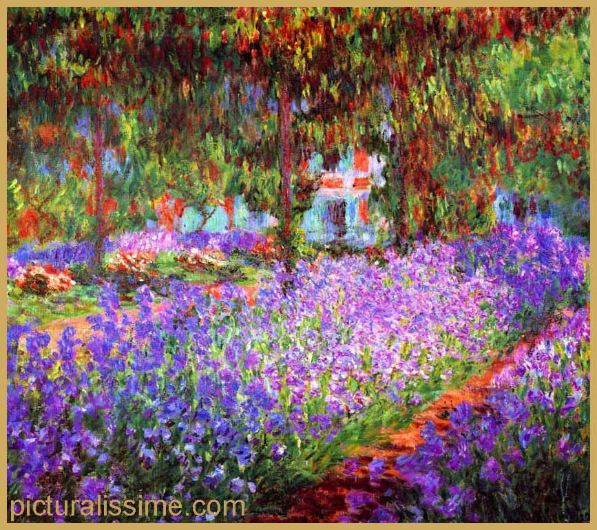 copie reproduction Le Jardin de Monet à Giverny Les Iris