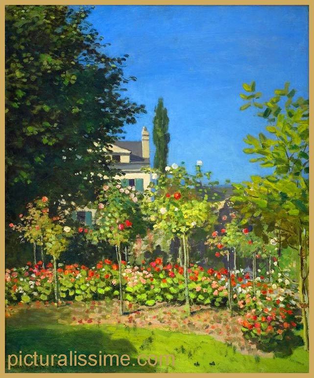 copie reproduction Monet Jardin à Sainte Adresse