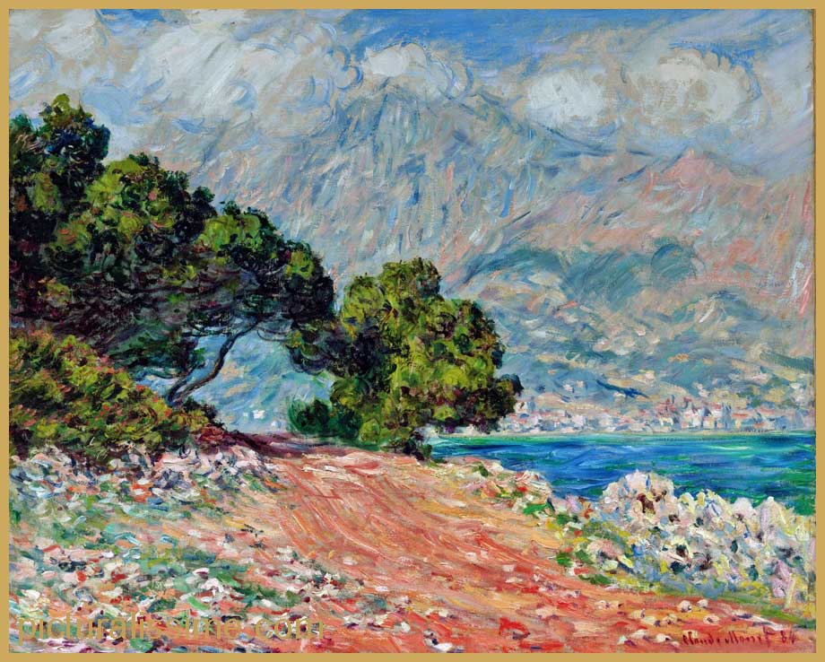 copie reproduction Monet Menton vu du Cap Martin