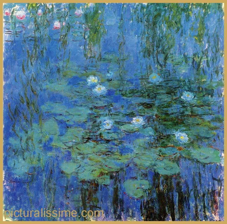 copie reproduction Monet Les Nymphéas Bleus