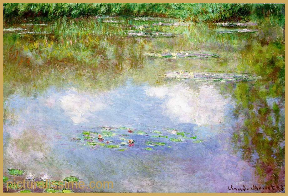 copie reproduction Monet nymphéas nuages