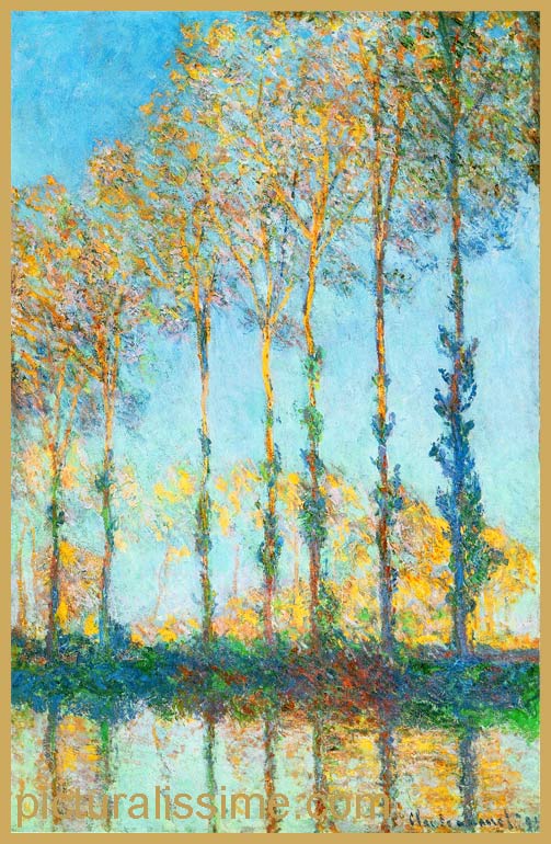 copie reproduction Monet Peupliers le long de la rivière Epte automne