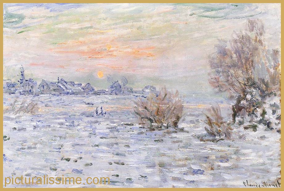 copie reproduction Monet Soleil d'Hiver à Lavacourt