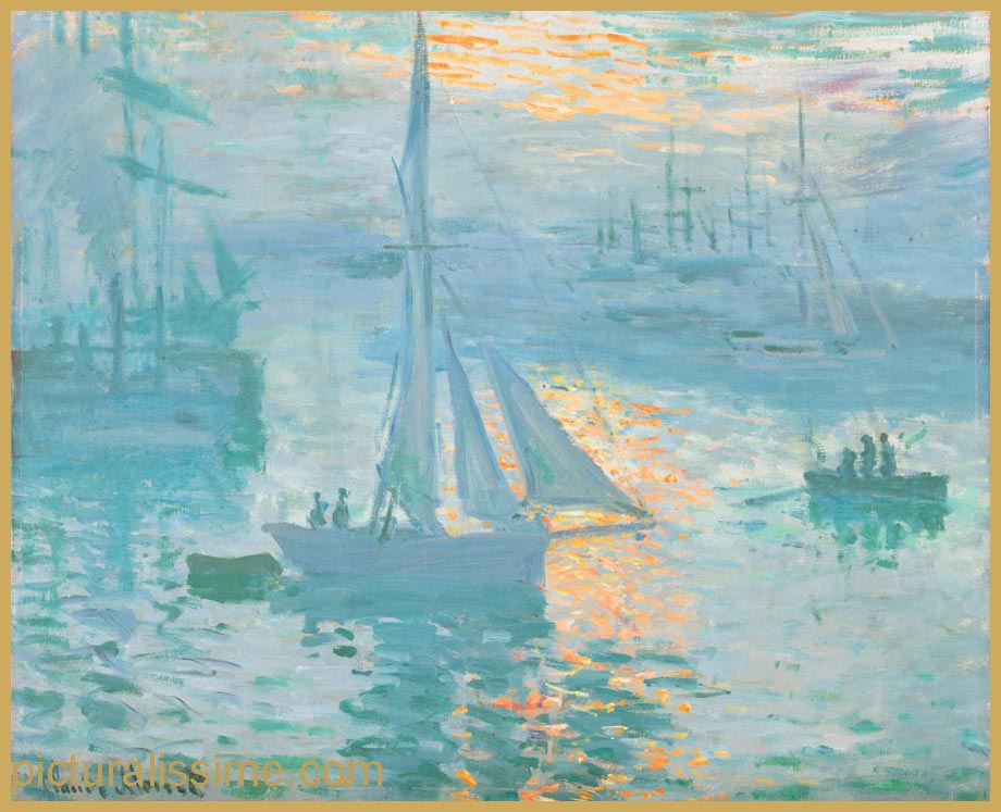 copie reproduction Monet Soleil levant marine