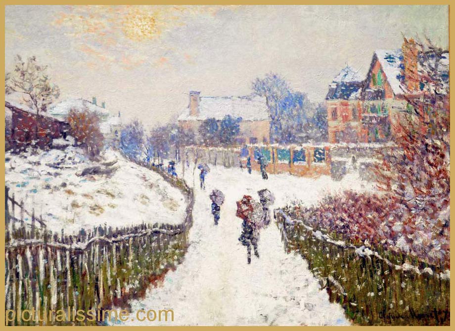 copie reproduction Monet Boulevard St Denis Argenteuil en Hiver