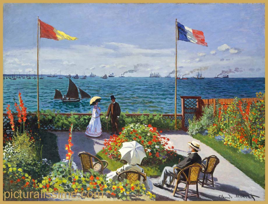 copie reproduction Monet Terrasse à Sainte Adresse