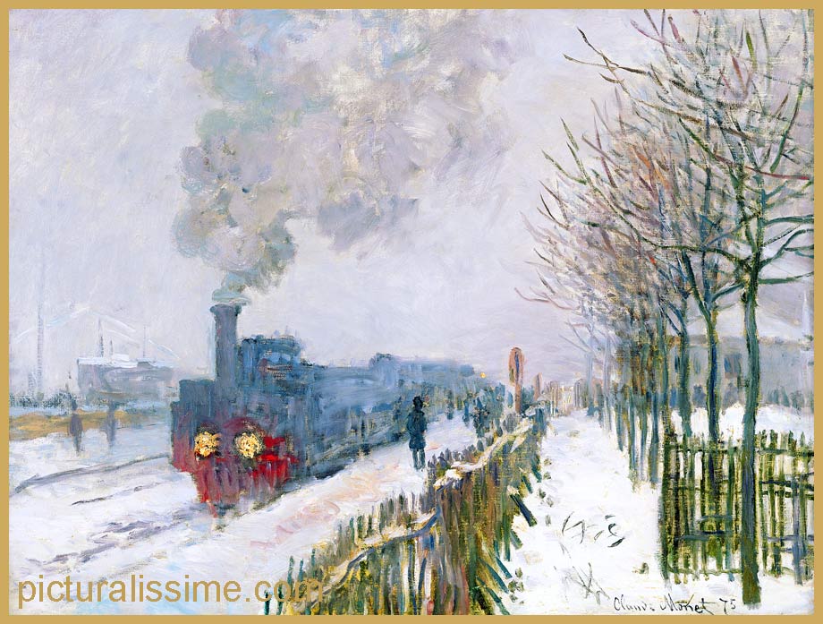 copie reproduction Monet Train dans la neige