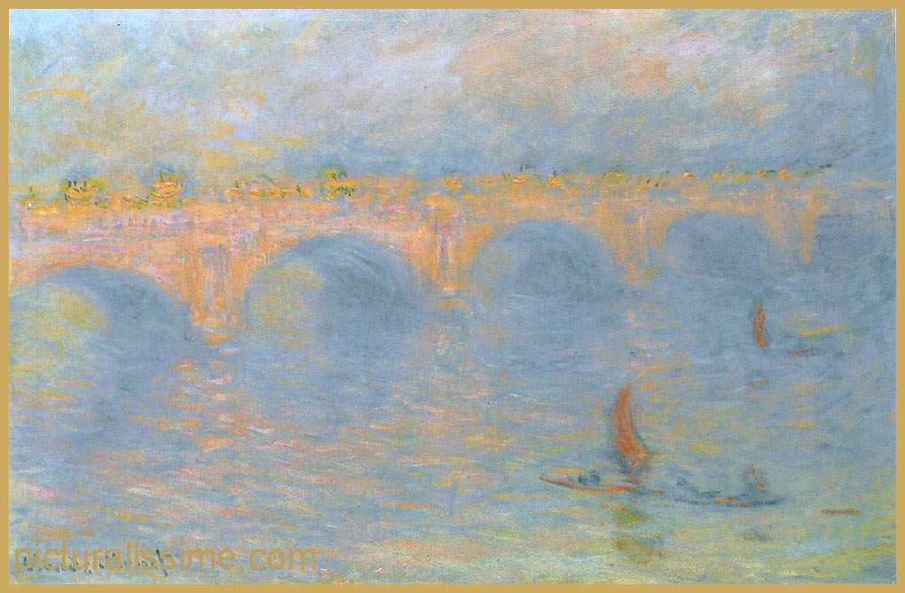 copie reproduction Monet Pont de Waterloo collection Bhrle