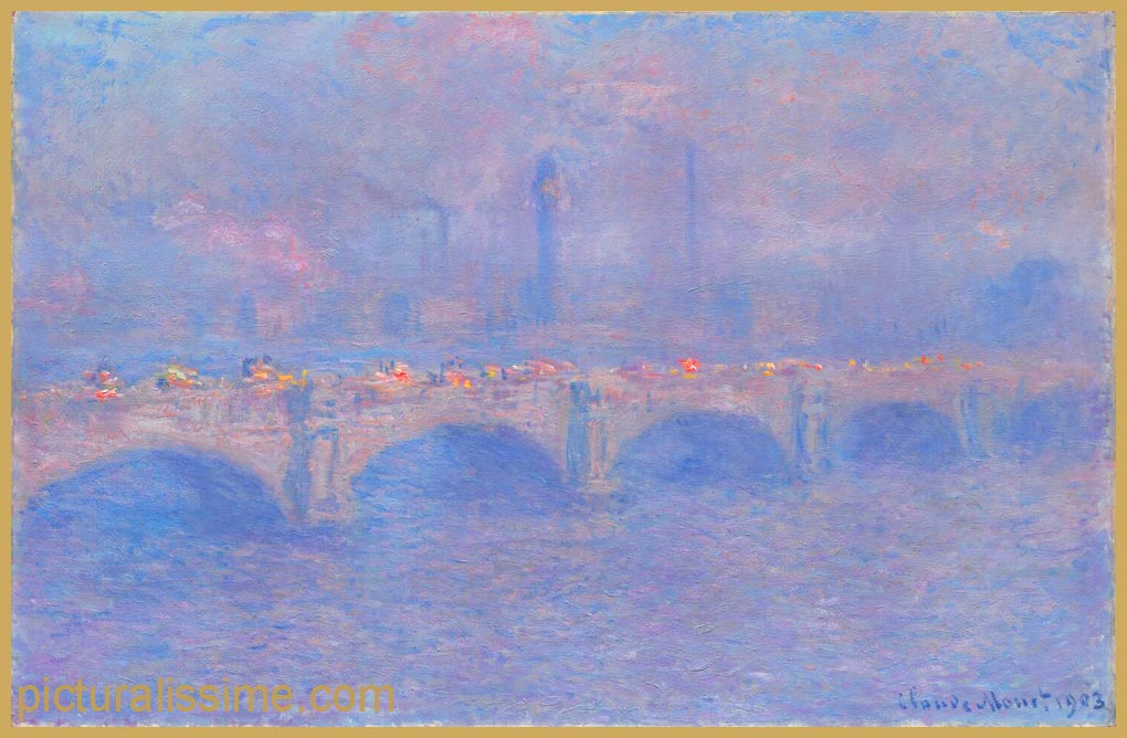 copie reproduction Monet le Pont de Waterloo effet de soleil 3 Chicago