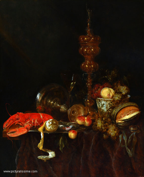 Copie Repropuction Van Beyeren Homard et fruits