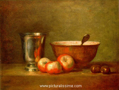 nature morte Chardin Gobelet en argent