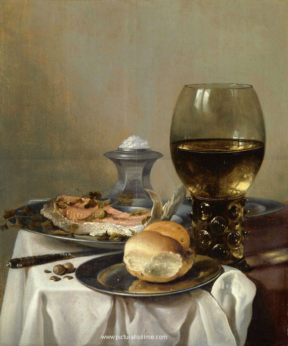 Copie Repropuction Nature Morte avec sel Claesz Pieter