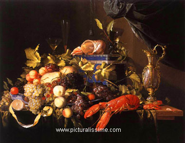 Nature Morte Davidsz de Heem fruits et homard