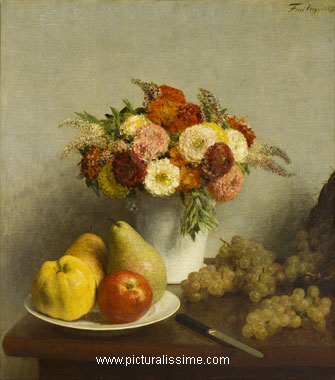 nature morte Latour fleurs et fruits