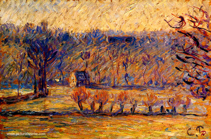 Copie Reproduction de Pissarro Bazincourt effet de Neige