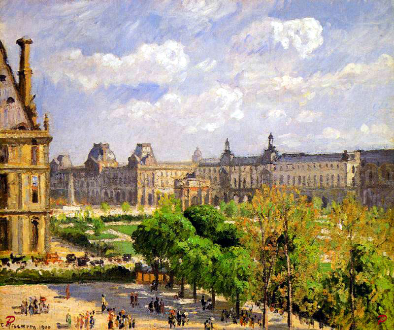 Copie Reproduction de Camille Pissarro Place du Carrousel Jardin des Tuileries Paris