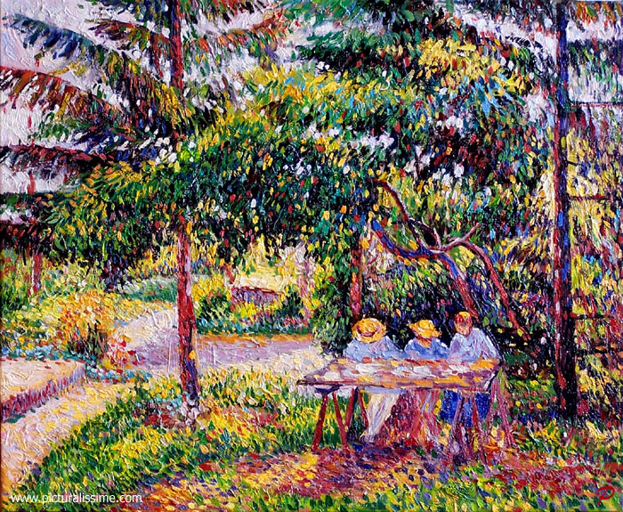 Copie Reproduction de Camille Pissarro Enfants dans le jardin etagrave; Eragny