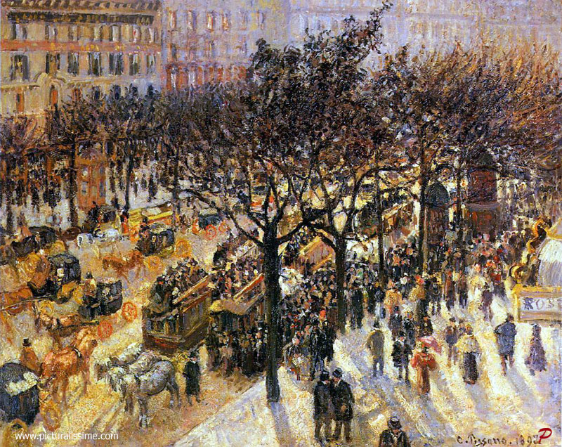 Copie Reproduction de Camille Pissarro Boulevard des Italiens l'après midi