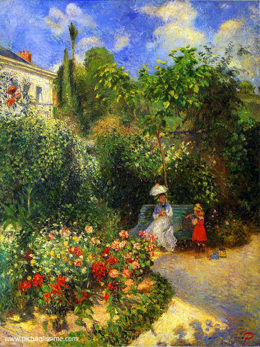 Copie Reproduction de Camille Pissarro Jardin etagrave; Pontoise