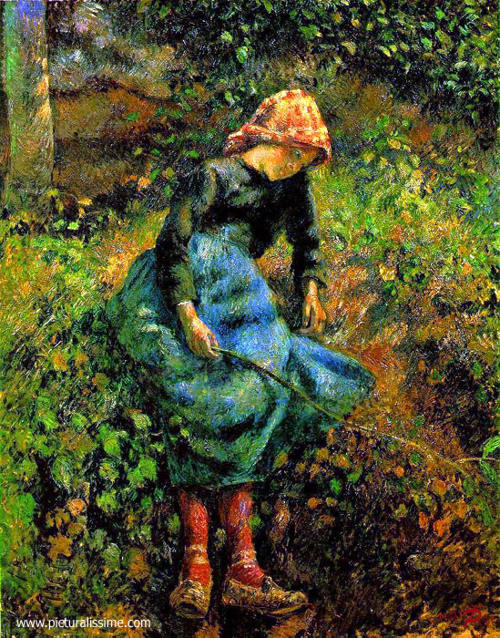 Camille Pissarro la Bergère Jeune Fille à la Baguette