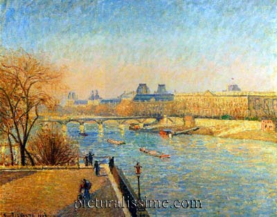 Camille Pissarro le louvre le matin en hiver