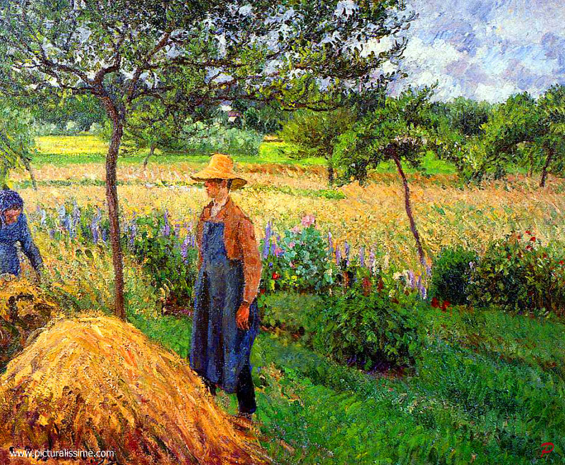 Copie Reproduction de Pissarro Camille Pissarro Matin etagrave; éragny