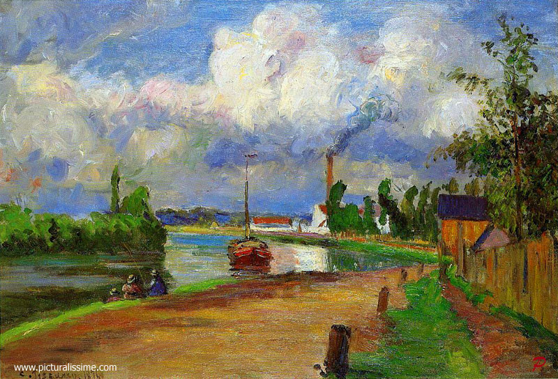 Copie Reproduction de Camille Pissarro Paysage de l'Oise