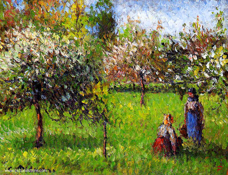 Copie Reproduction de Pissarro Pommiers en fleurs etagrave; éragny