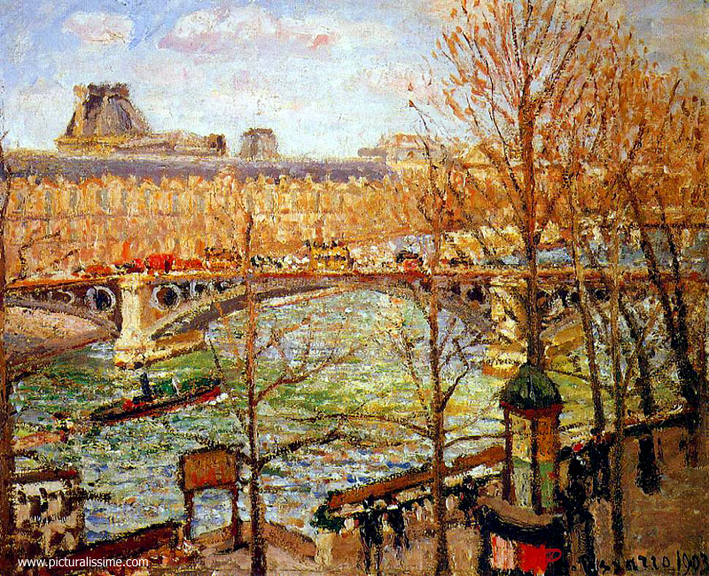 Copie Reproduction de Pissarro Pont du Carrousel l'après midi
