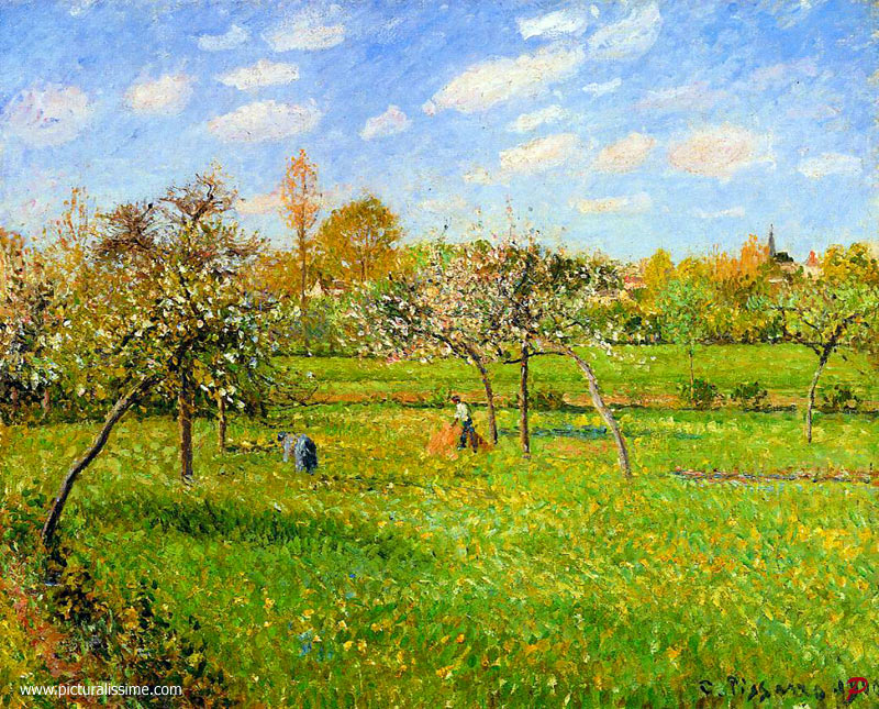 Copie Reproduction de Camille Pissarro Matin de printemps etagrave; éragny