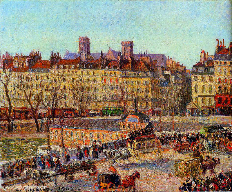 Copie Reproduction de Camille Pissarro Avenue de l'Opéra effet de neige
