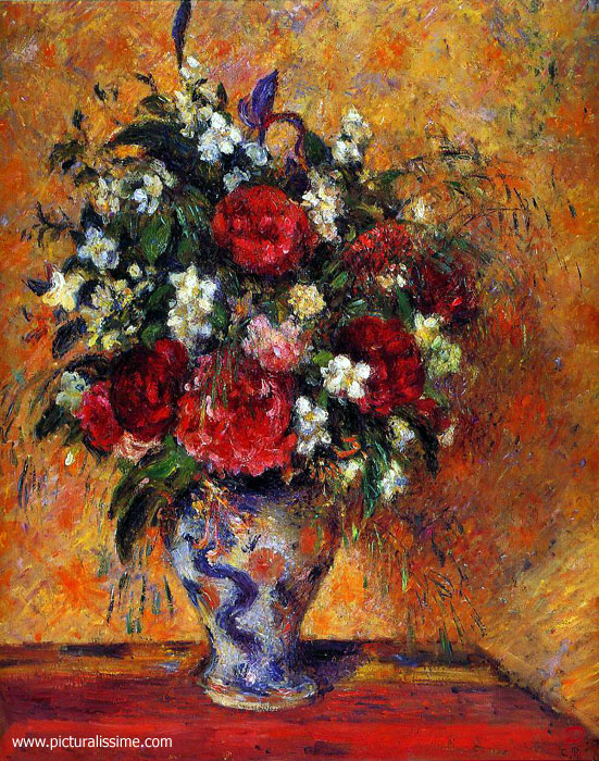 Copie Reproduction de Camille Pissarro Vase de Fleurs