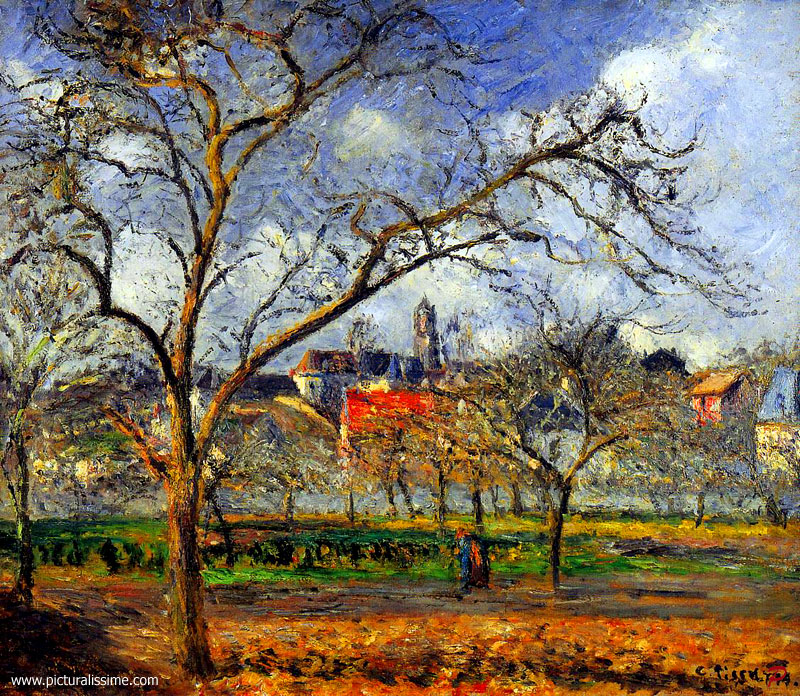 Pissarro Verger en hiver à Pontoise