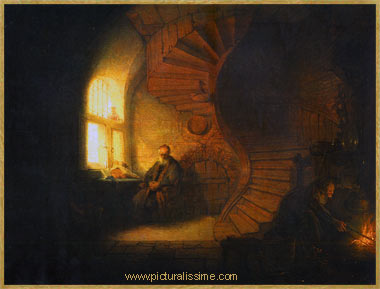 Rembrandt le Philosophe en méditation