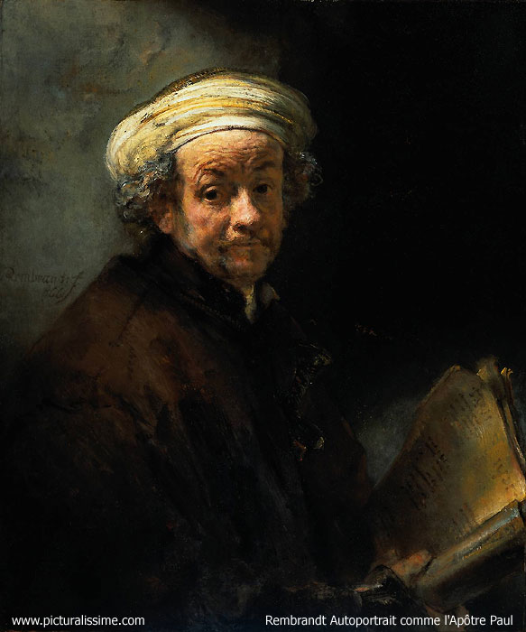 Copie Reproduction Rembrandt Autoportrait comme l'Apôtre Paul