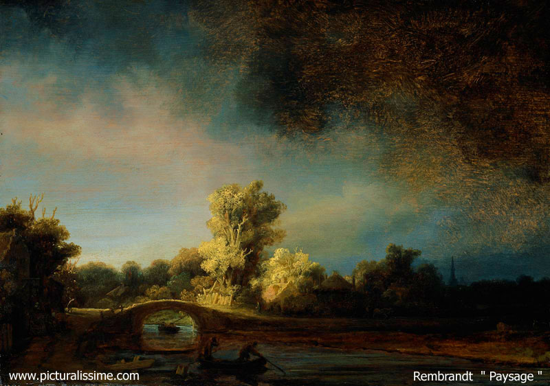 Copie Reproduction Rembrandt Paysage