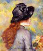 Renoir fillette bouquet de tulipes