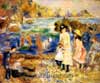 Renoir enfants sur la plage etagrave; guernesey