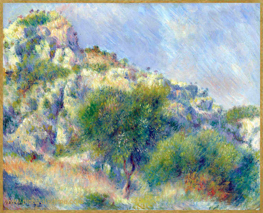 Copie Reproduction Renoir Rochers de l'Estaque