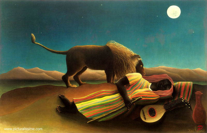 Copie Reproduction Henri Rousseau Bohémienne Endormie