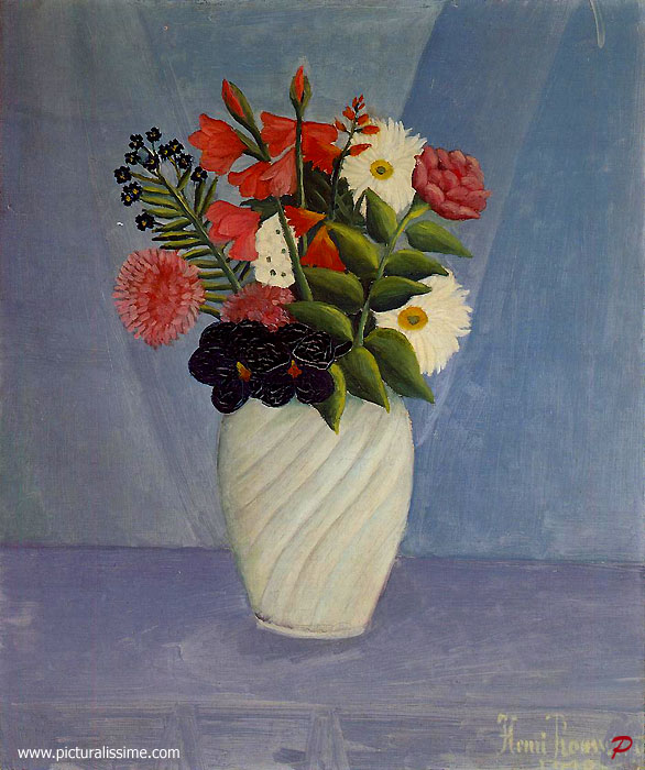 Copie Reproduction Henri Rousseau Bouquet de Fleurs 1