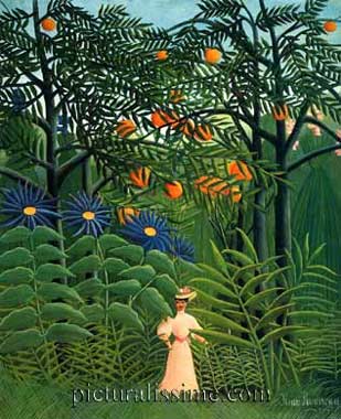 henri rousseau femme dans la forêt