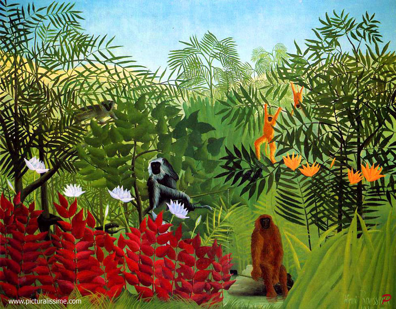 Copie Reproduction Henri Rousseau Foretecirc;t Tropicale