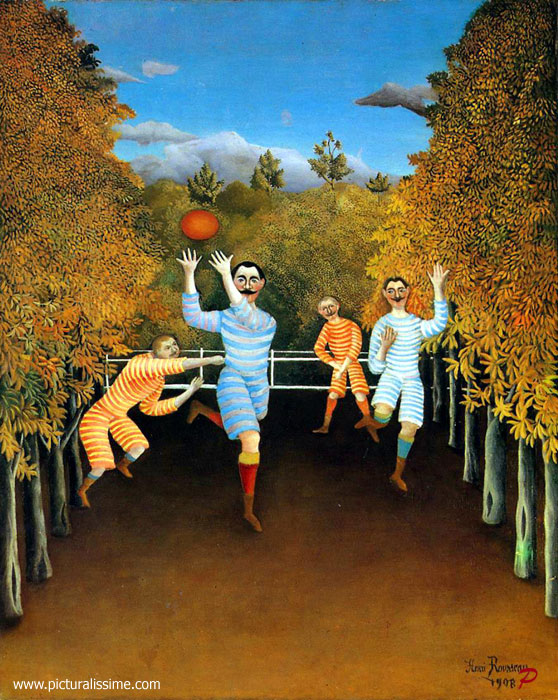 Copie Reproduction Henri Rousseau les Joueurs de Football