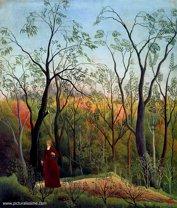 Copie Reproduction Henri Rousseau Promenade en Foretecirc;t