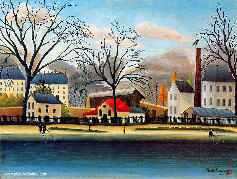 Copie Reproduction Henri Rousseau Scène de Ville